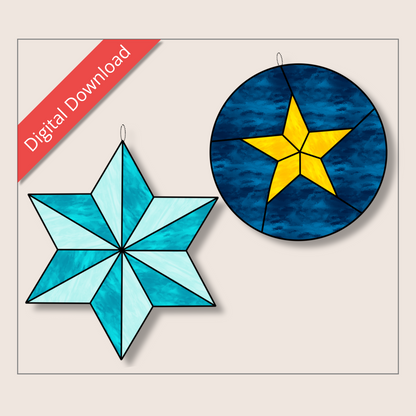 Star Ornaments • PDF • Digital Download • Beginner • Christmas • Stained Glass